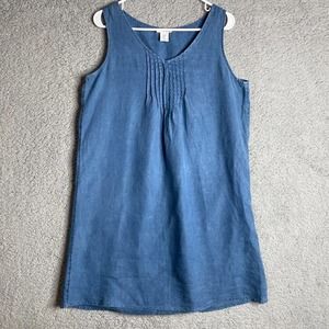 Artisan NY Women’s Shirt MEDIUM 100% Linen blue